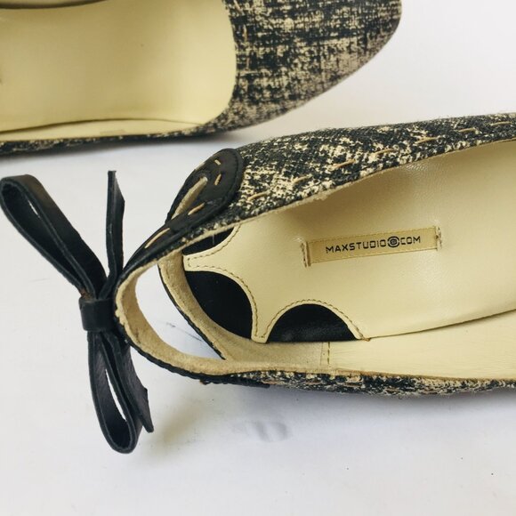 Max Studio Black/White Stiletto Heels – Size 6.5 - Picture 2 of 7